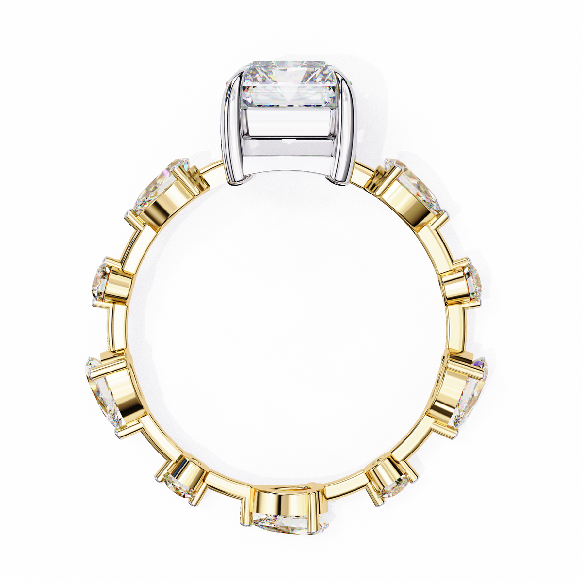 Reverra 14K Designer Diamond Engagement Ring Eternity Style, CTTW-3.72