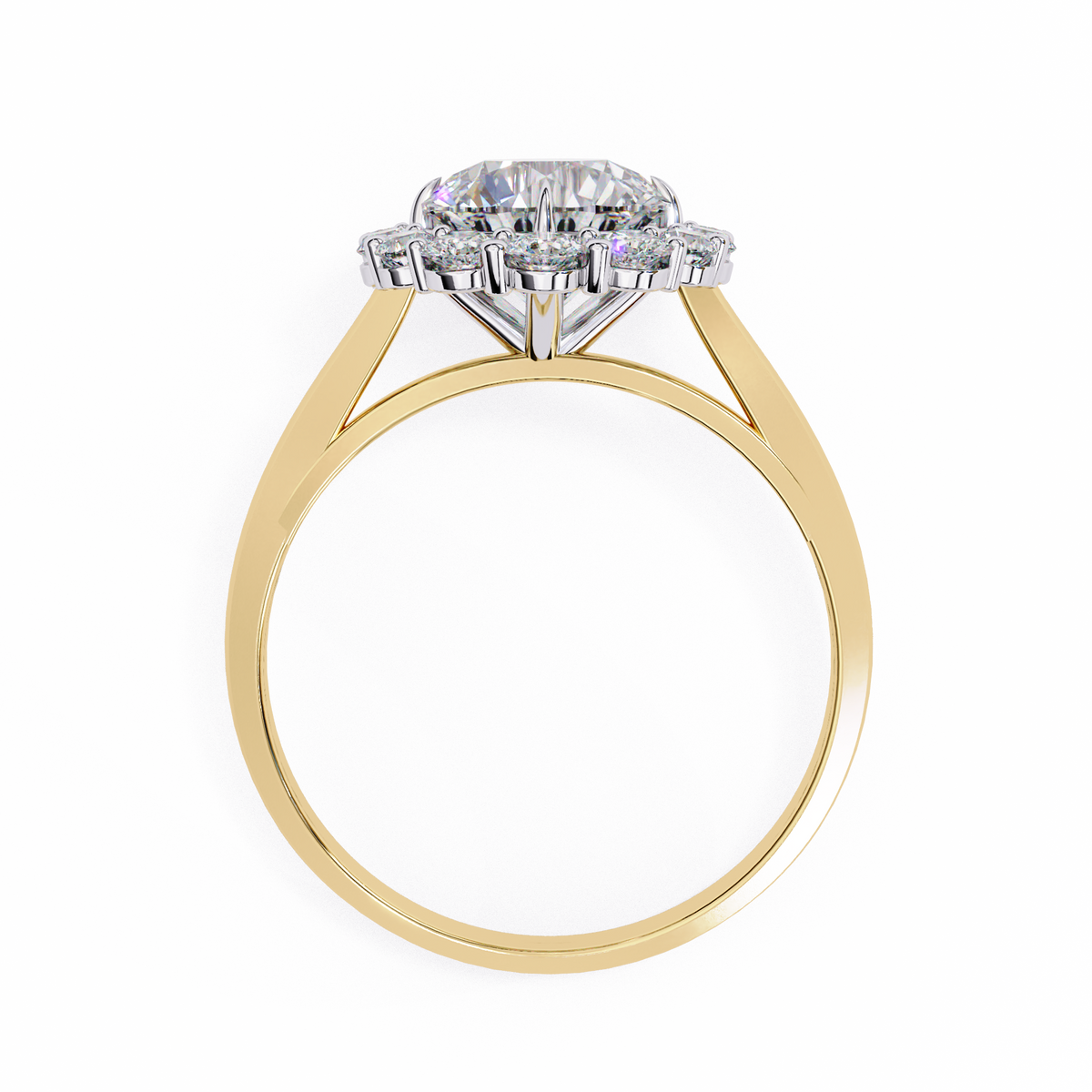 Reverra 14K Round Diamond Engagement Ring Halo Design, CTTW-2.54