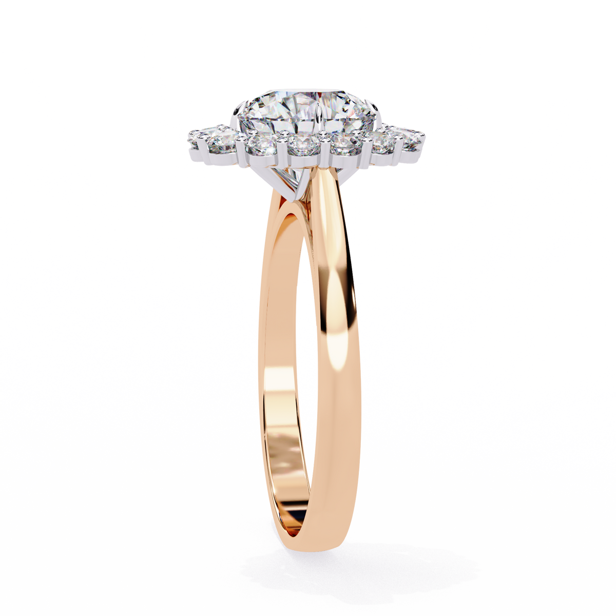 Reverra 14K Round Diamond Engagement Ring Halo Design, CTTW-2.54