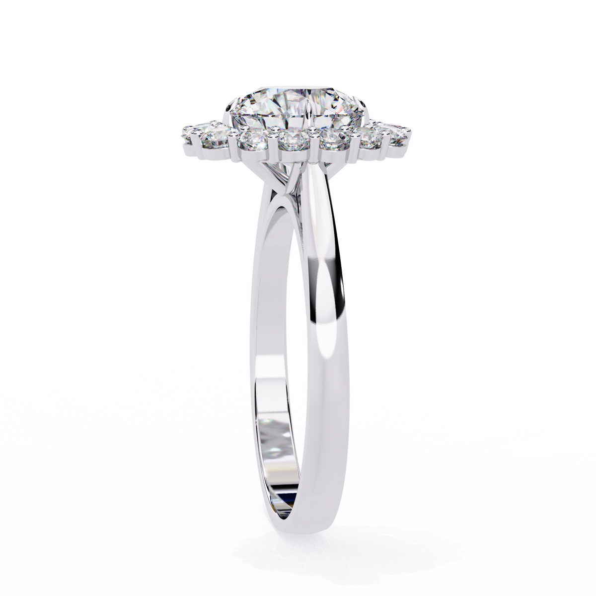 Reverra 14K Round Diamond Engagement Ring Halo Design, CTTW-2.54