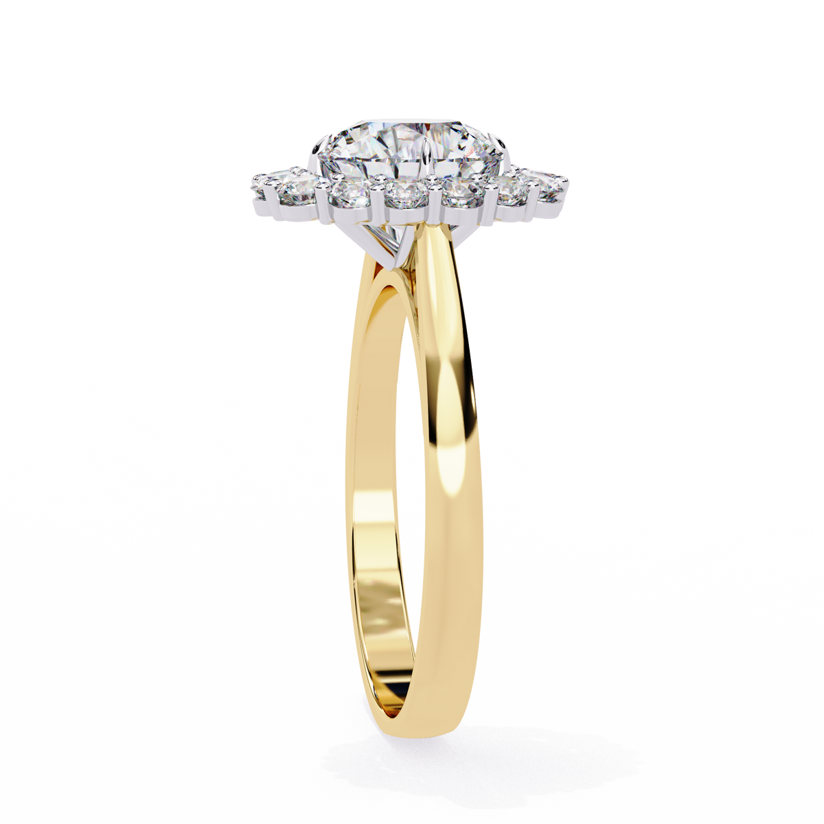 Reverra 14K Round Diamond Engagement Ring Halo Design, CTTW-2.54