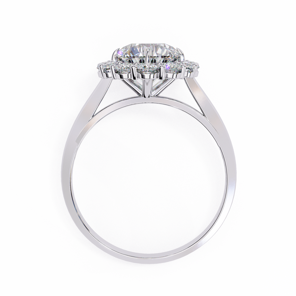 Reverra 14K Round Diamond Engagement Ring Halo Design, CTTW-2.54