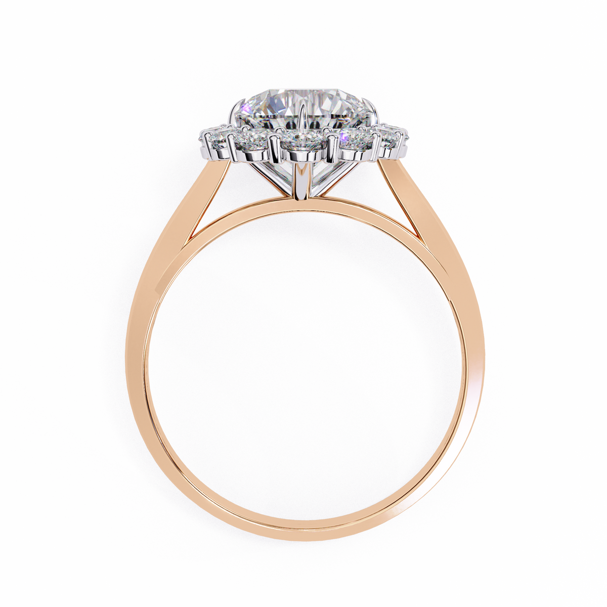 Reverra 14K Round Diamond Engagement Ring Halo Design, CTTW-2.54