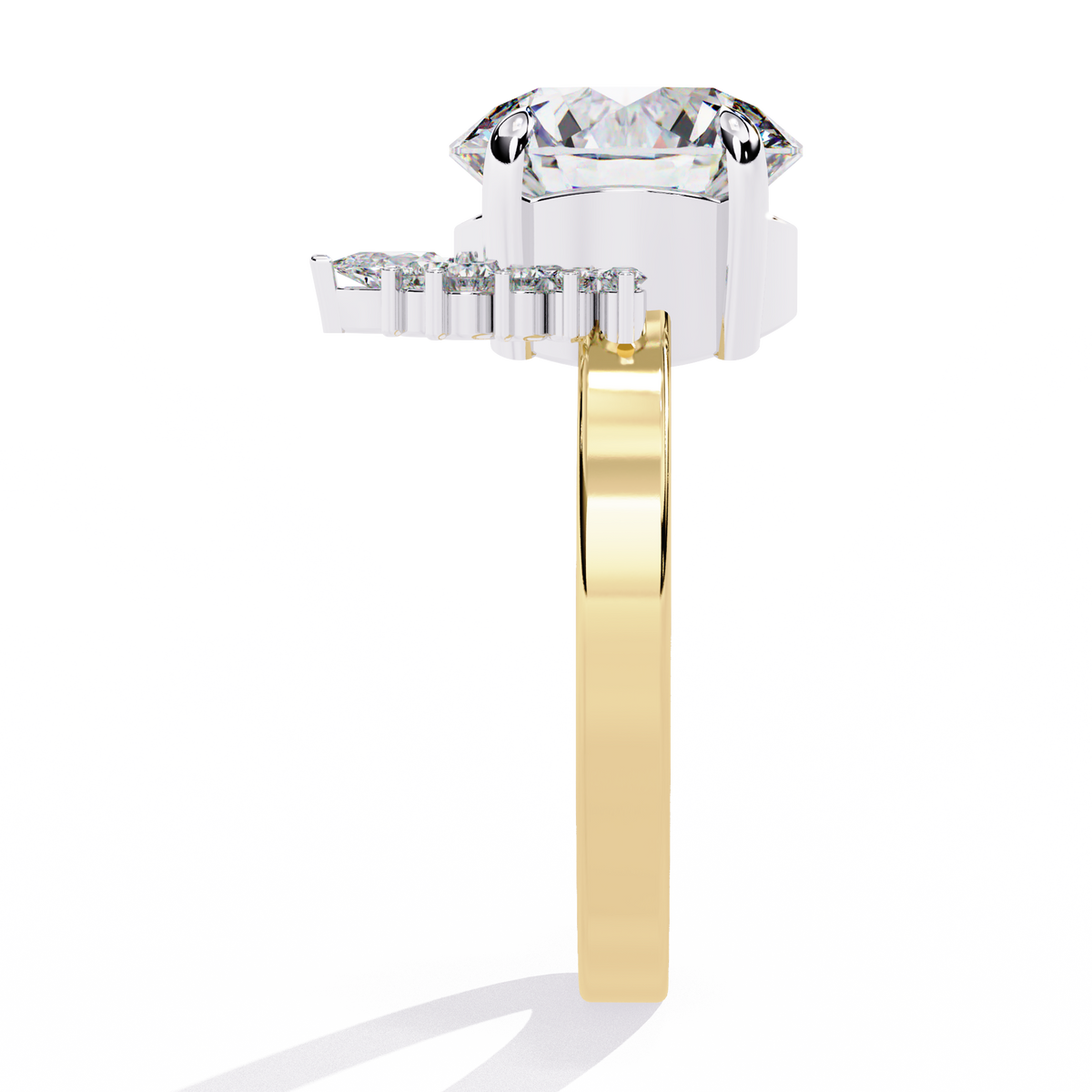 Reverra 14K Round Diamond Engagement Ring Halo Style, CTTW-3.57