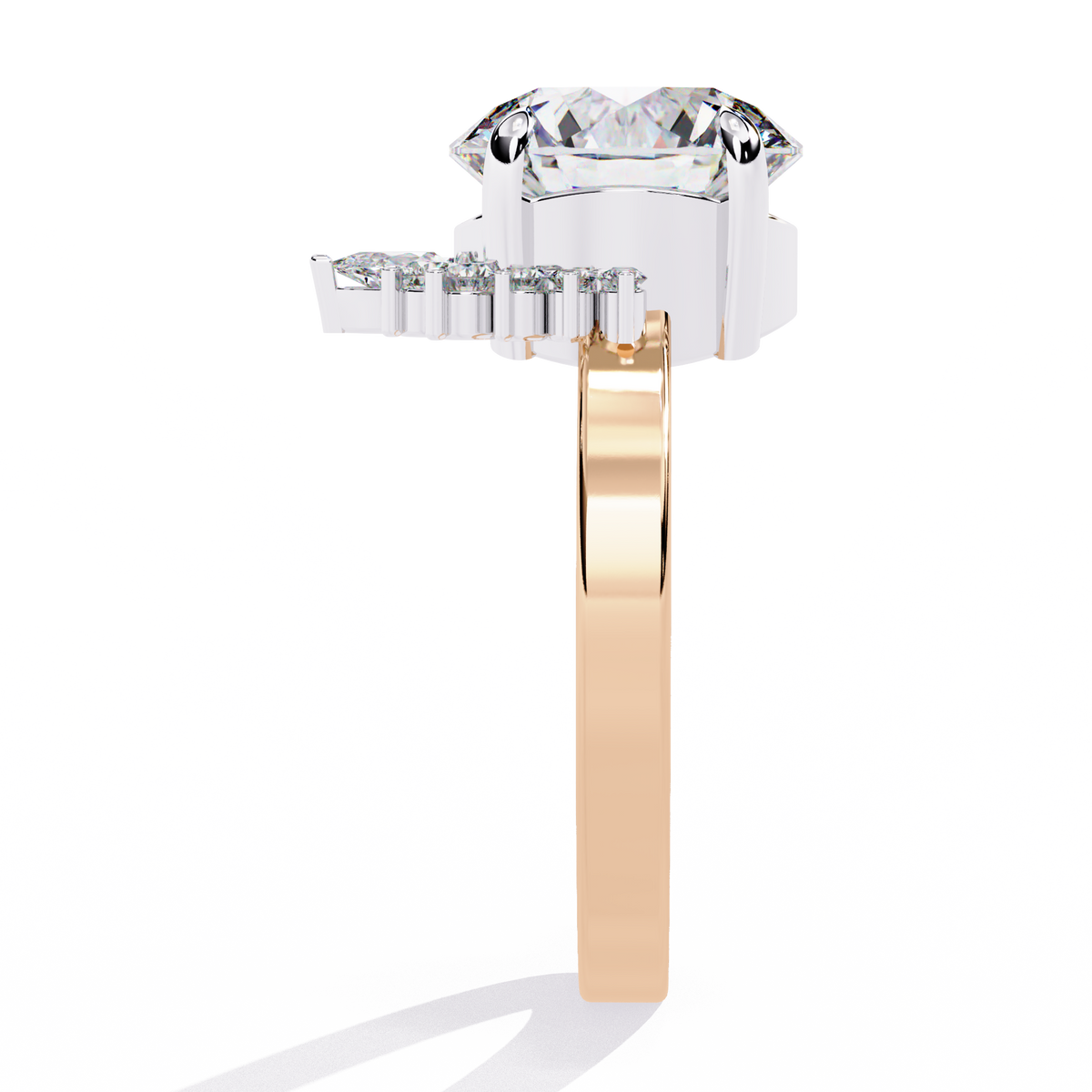 Reverra 14K Round Diamond Engagement Ring Halo Style, CTTW-3.57