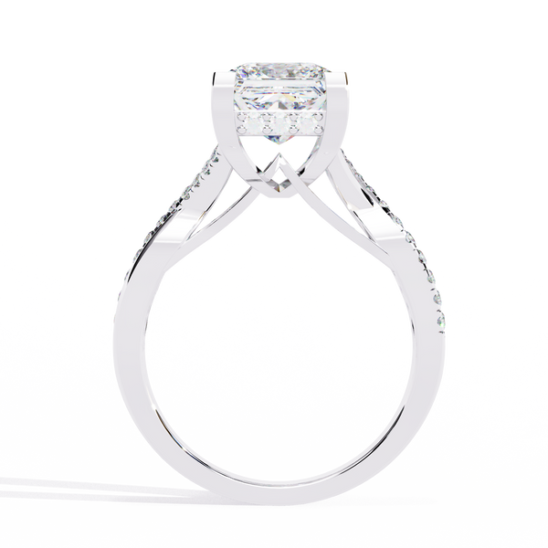 Reverra 14K Gold Princess & Round Lab Grown Diamond Split Shank Engagement Ring for Women, CTTW-2.68