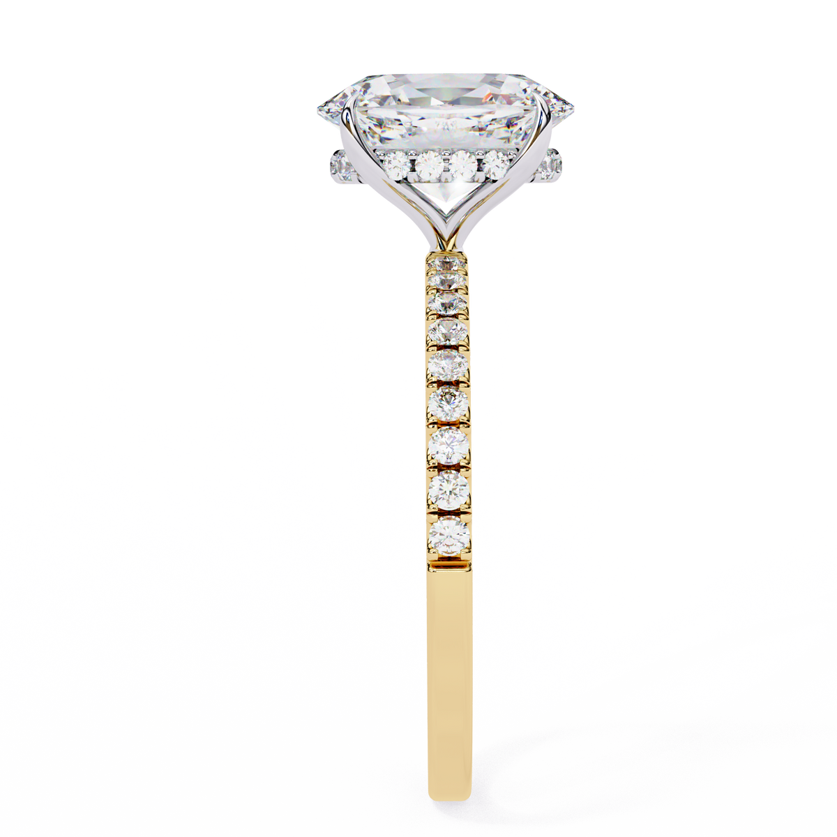 Reverra 14K Oval Diamond Engagement Ring Hidden Halo, CTTW-1.44