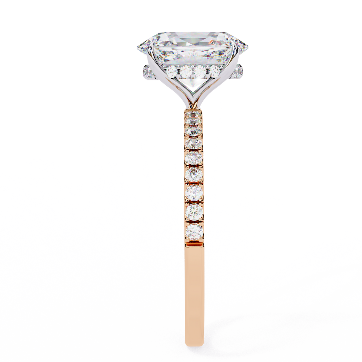 Reverra 14K Oval Diamond Engagement Ring Hidden Halo, CTTW-1.44