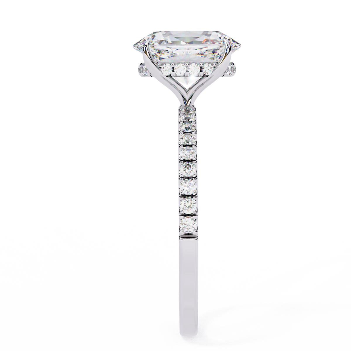 Reverra 14K Oval Diamond Engagement Ring Hidden Halo, CTTW-1.44