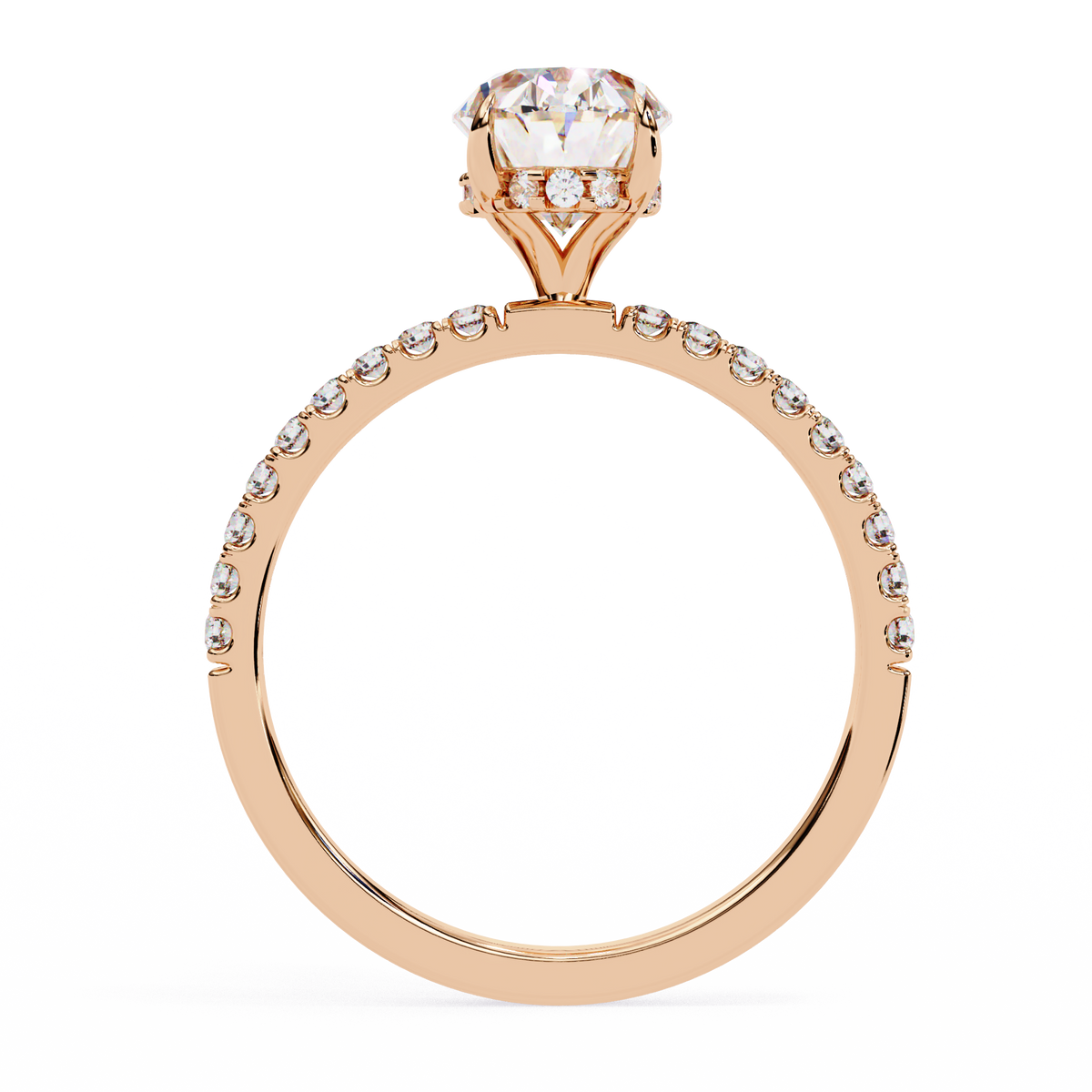 Reverra 14K Oval Diamond Engagement Ring Hidden Halo, CTTW-1.44