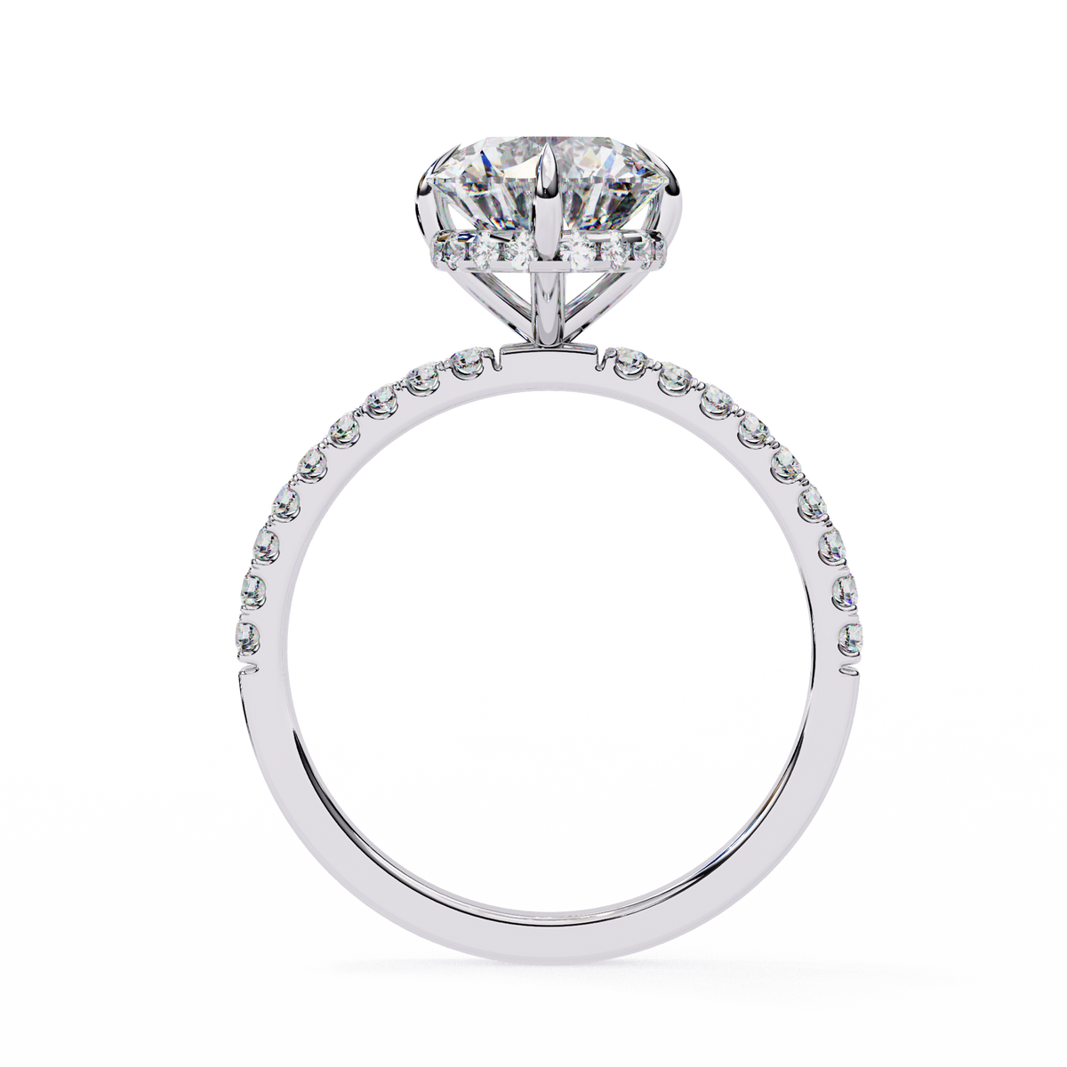 Reverra 14K Round Diamond Engagement Ring Hidden Halo, CTTW-2.67