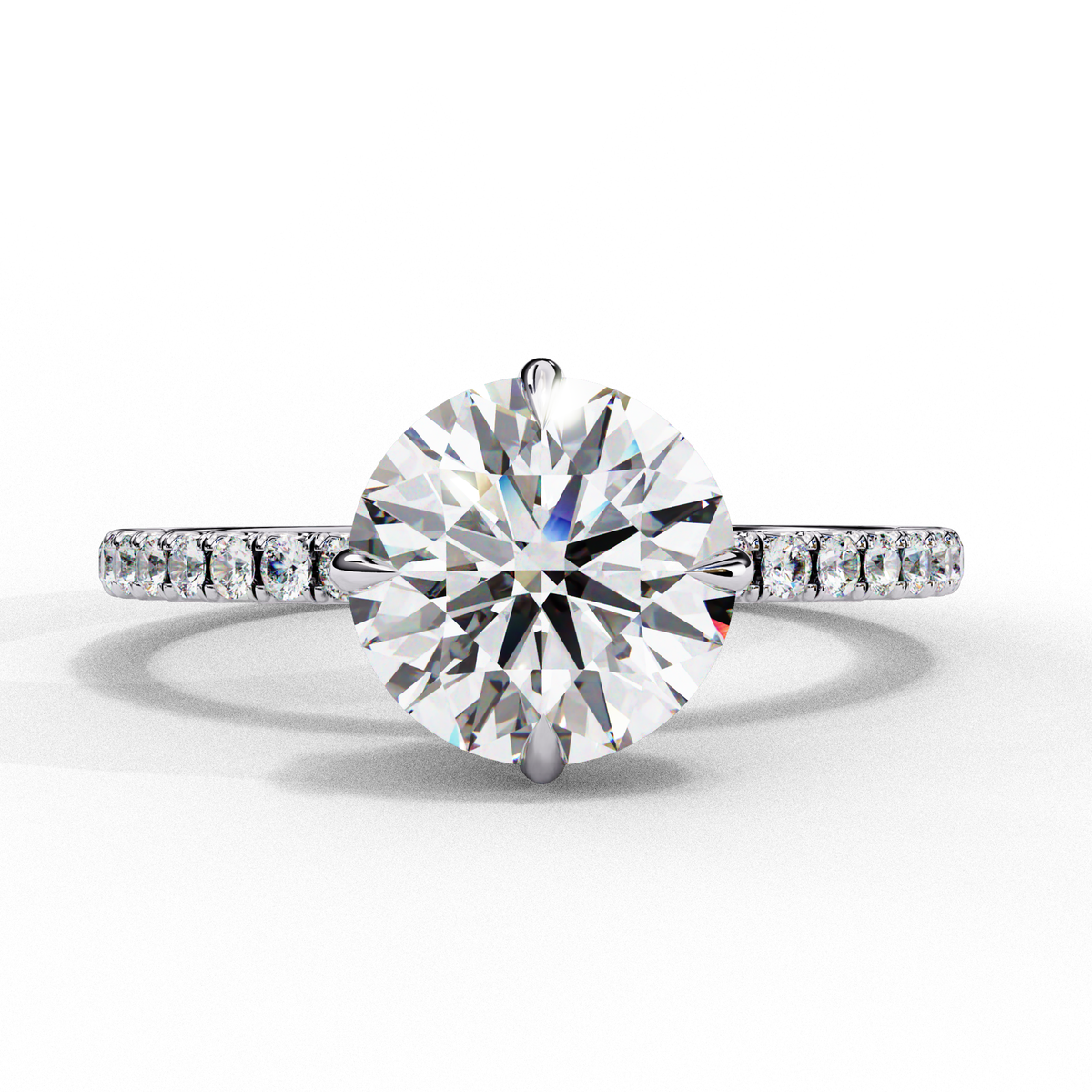 Reverra 14K Round Diamond Engagement Ring Hidden Halo, CTTW-2.67