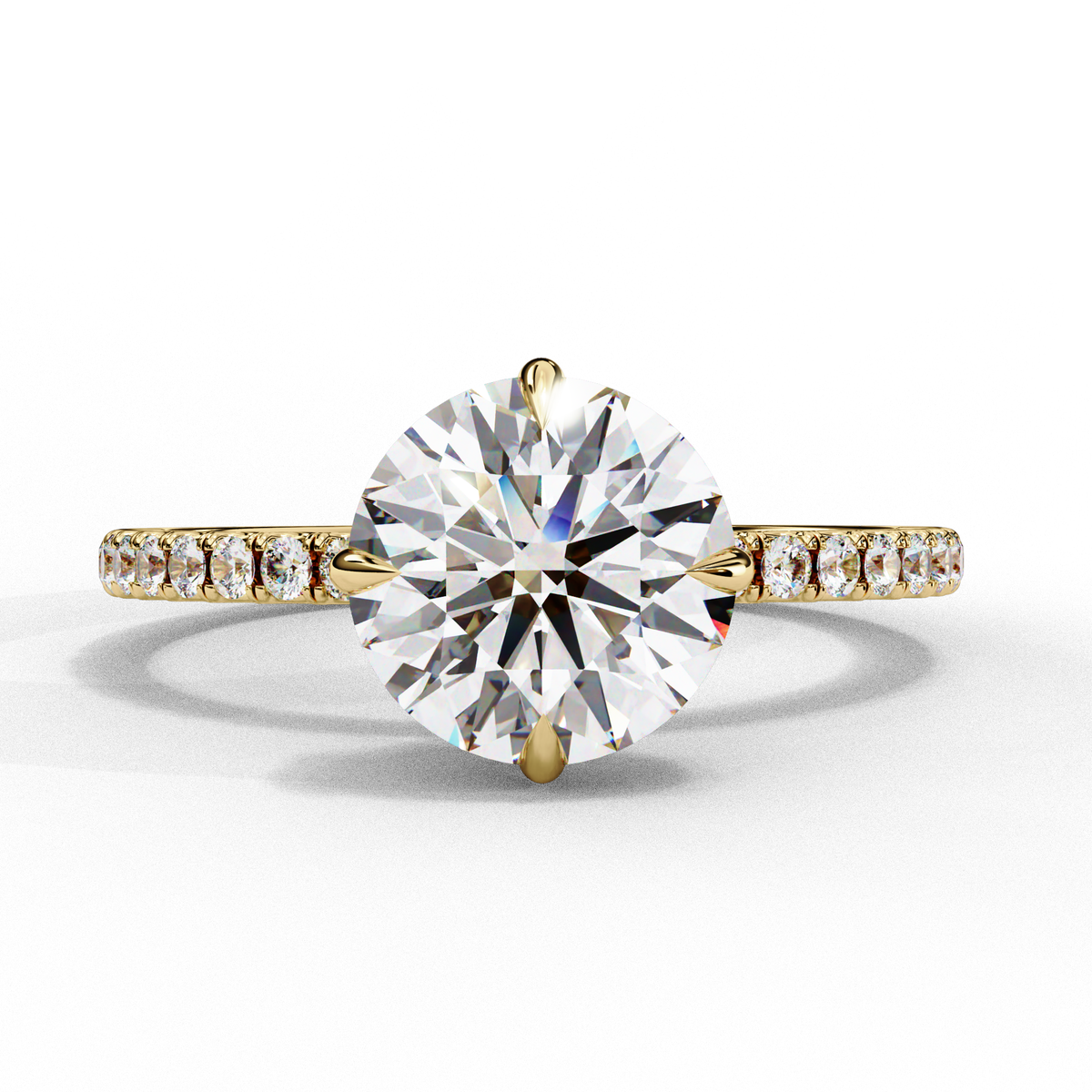 Reverra 14K Round Diamond Engagement Ring Hidden Halo, CTTW-2.67