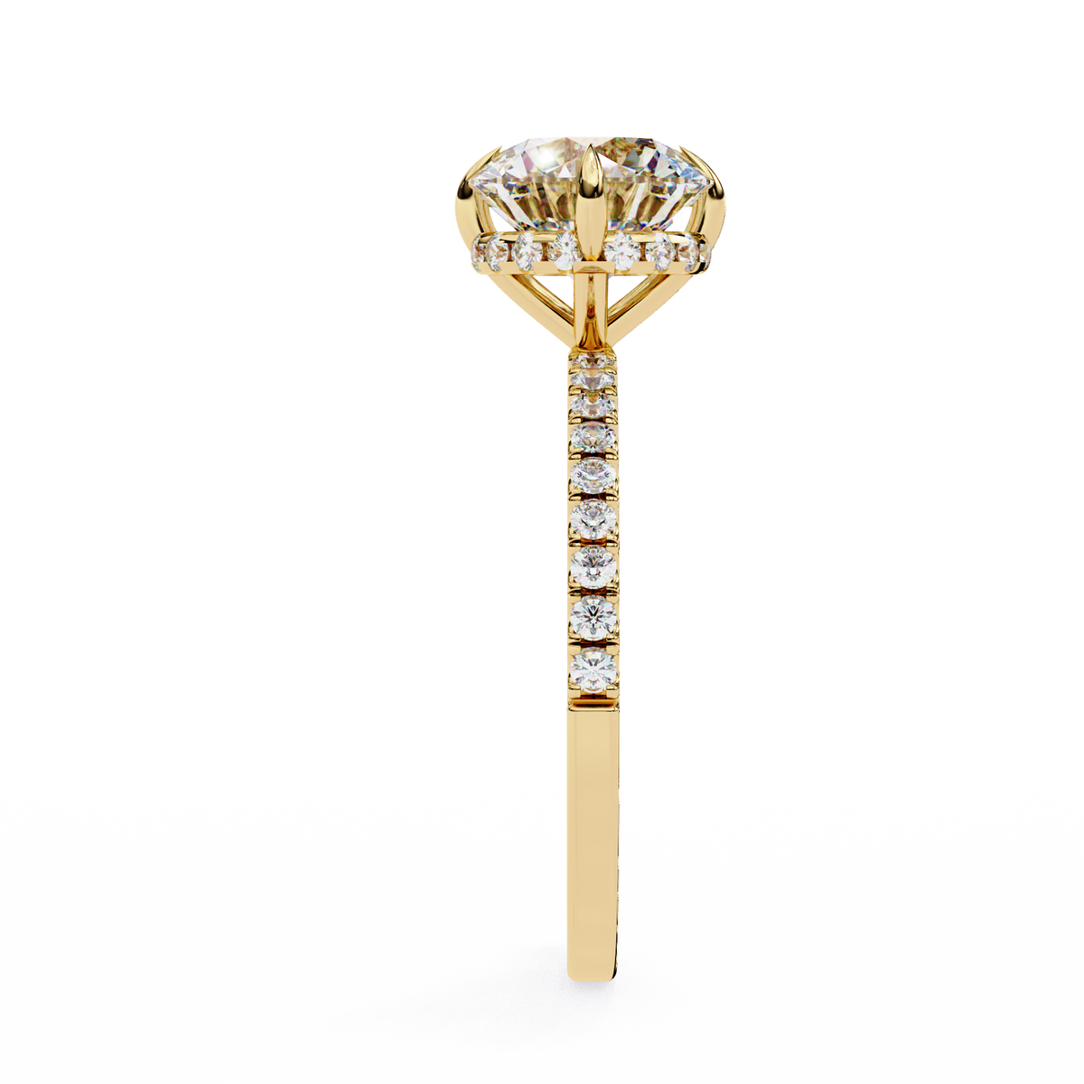 Reverra 14K Round Diamond Engagement Ring Hidden Halo, CTTW-2.67