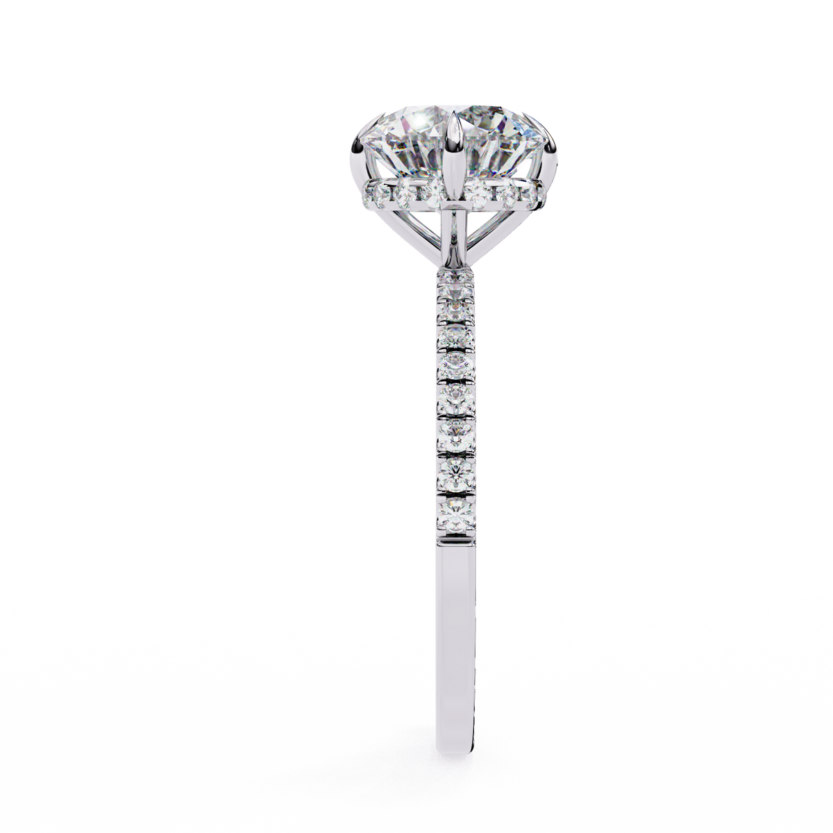 Reverra 14K Round Diamond Engagement Ring Hidden Halo, CTTW-2.67