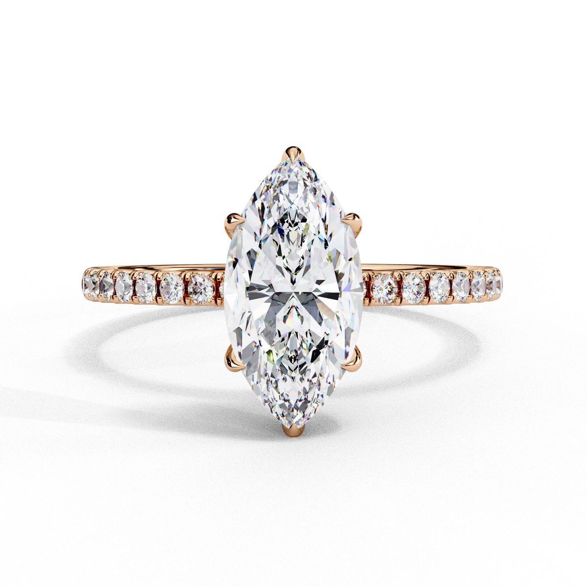 Reverra 14K Marquise Diamond Engagement Ring Hidden Halo, CTTW-1.72