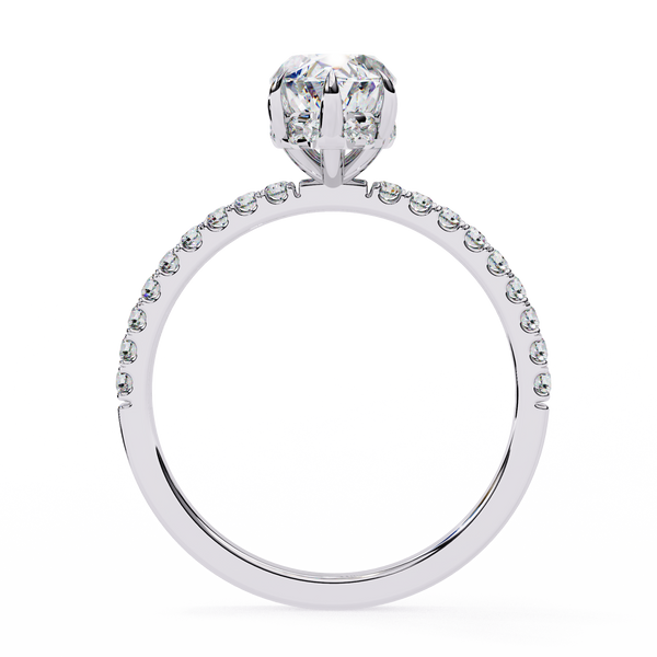 Reverra 14K Gold Marquise & Round Lab Grown Diamond Hidden Halo Engagement Ring for Women, CTTW-1.72