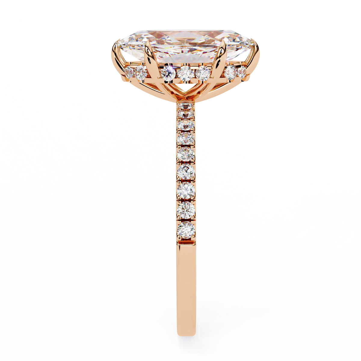 Reverra 14K Marquise Diamond Engagement Ring Hidden Halo, CTTW-1.72