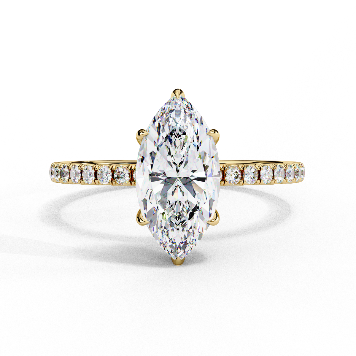 Reverra 14K Marquise Diamond Engagement Ring Hidden Halo, CTTW-1.72