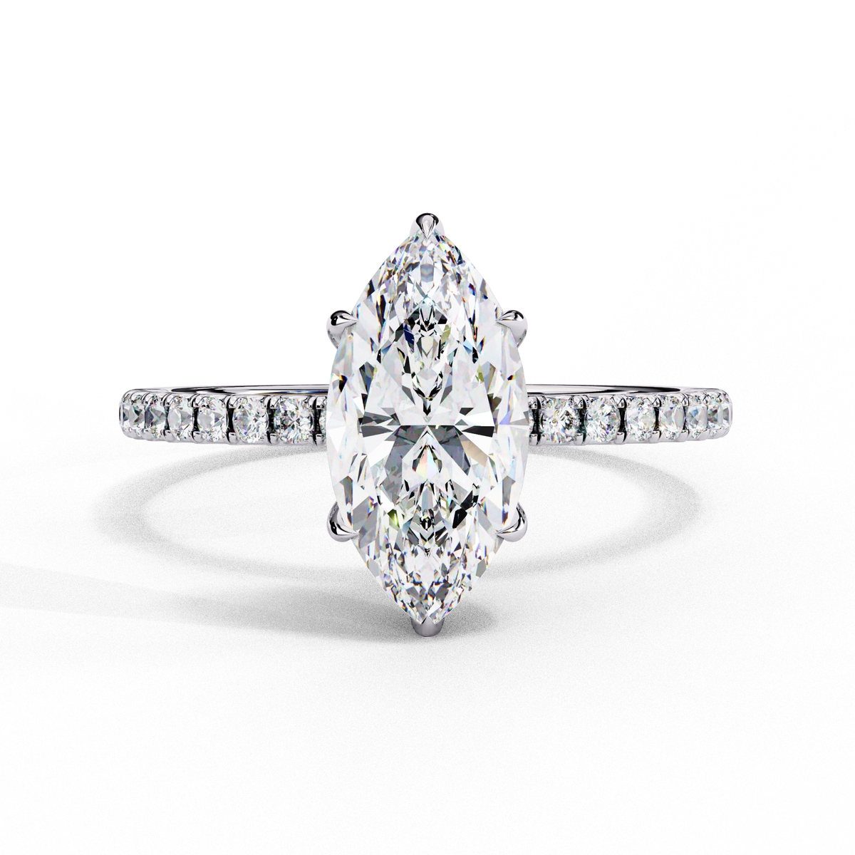Reverra 14K Marquise Diamond Engagement Ring Hidden Halo, CTTW-1.72