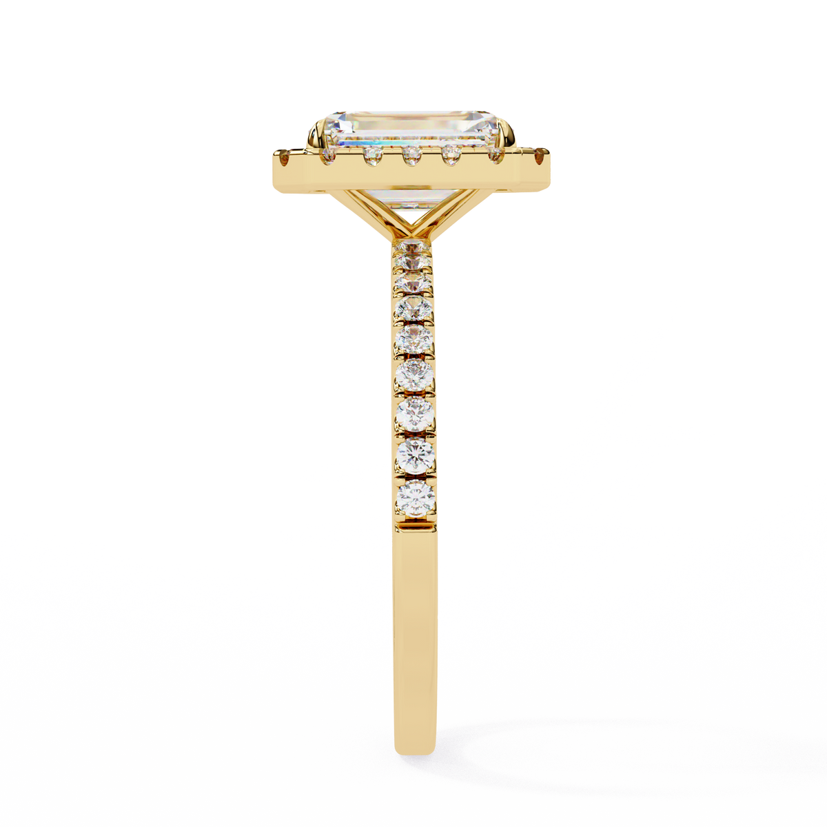 Reverra 14K Radiant Halo Diamond Engagement Ring, CTTW-2.92