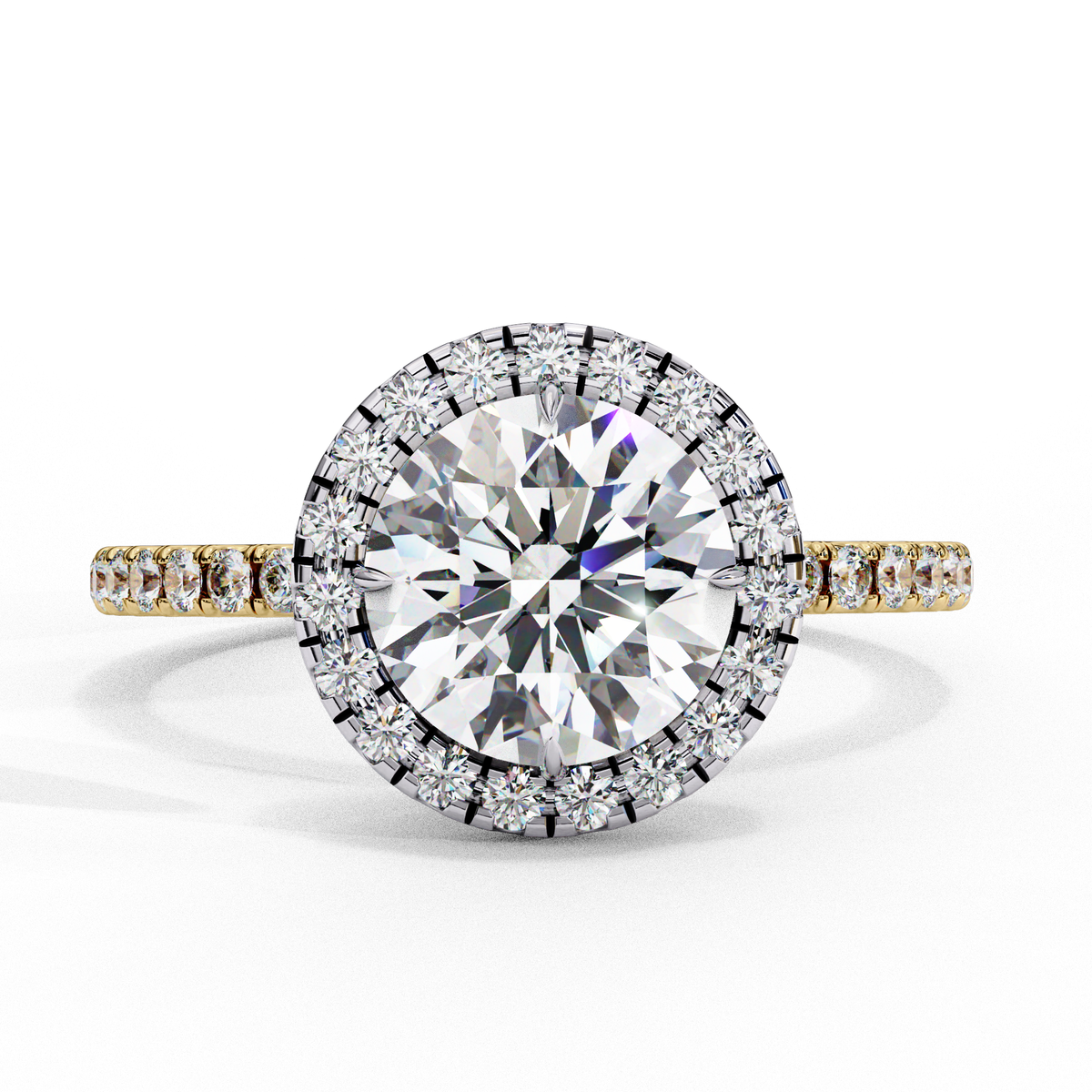 Reverra 14K Round Halo Diamond Engagement Ring, CTTW-1.87