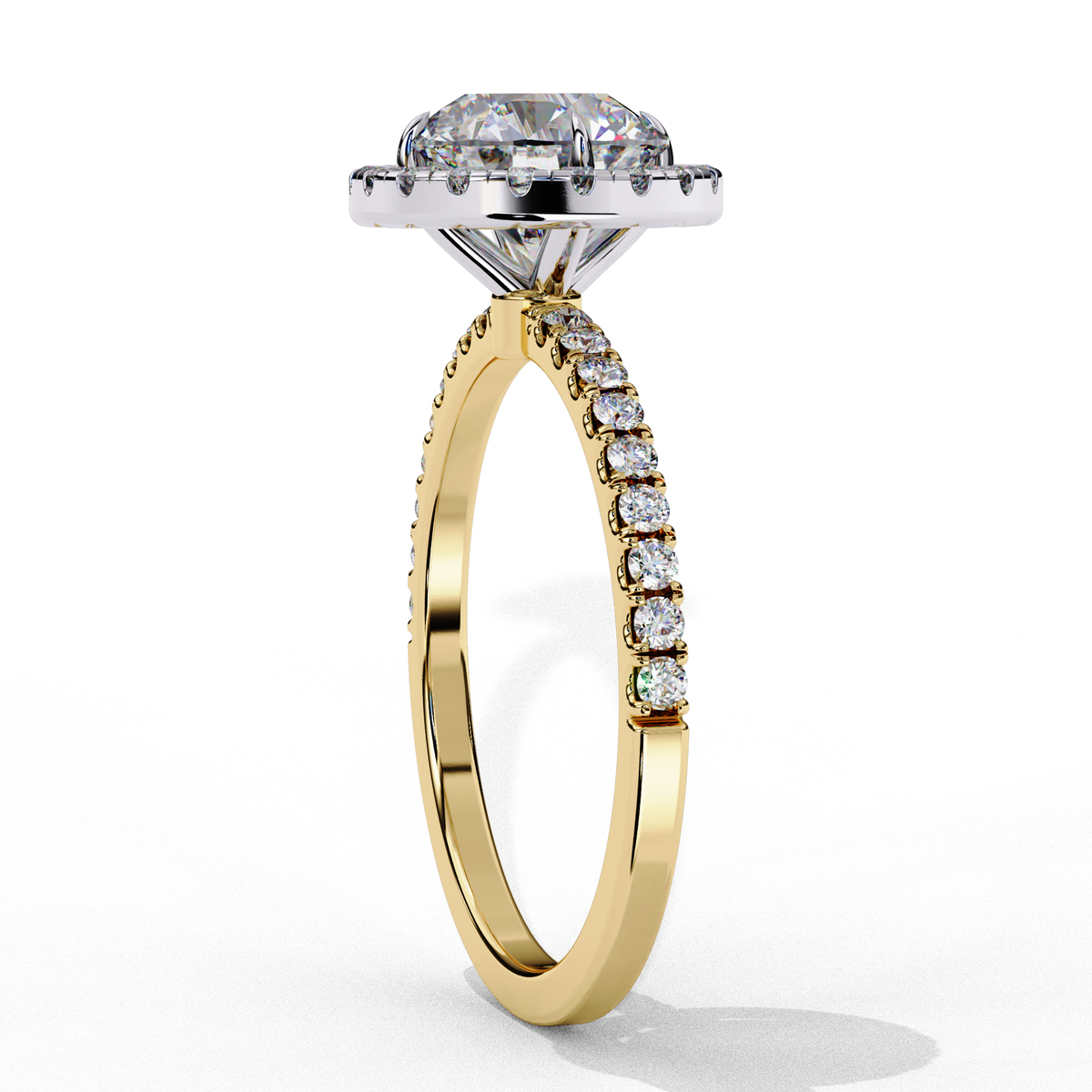 Reverra 14K Round Halo Diamond Engagement Ring, CTTW-1.87