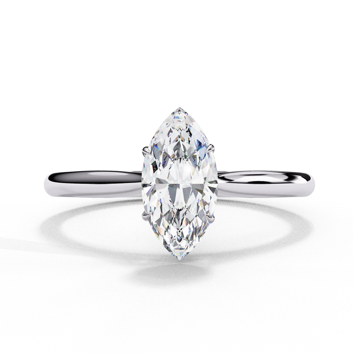 Reverra 14K Marquise Solitaire Diamond Engagement Ring, CTTW-0.82