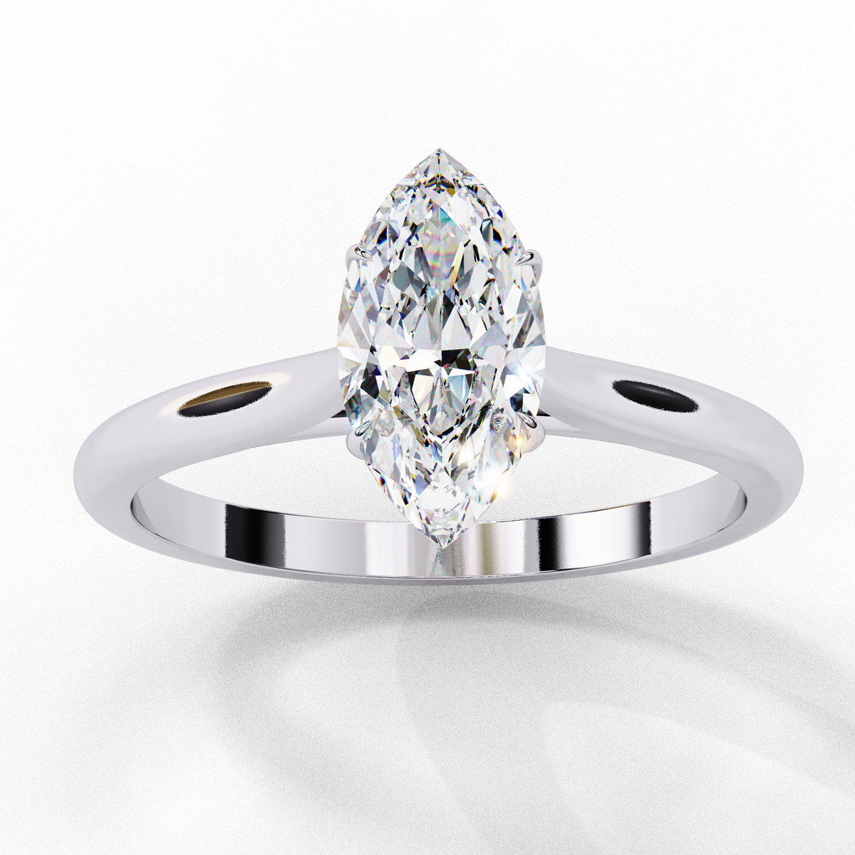 Reverra 14K Marquise Solitaire Diamond Engagement Ring, CTTW-0.82