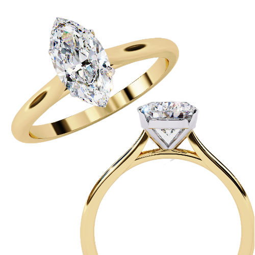 Reverra 14K Marquise Solitaire Diamond Engagement Ring, CTTW-0.82