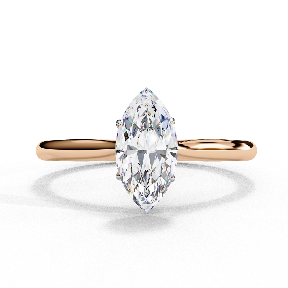 Reverra 14K Marquise Solitaire Diamond Engagement Ring, CTTW-0.82