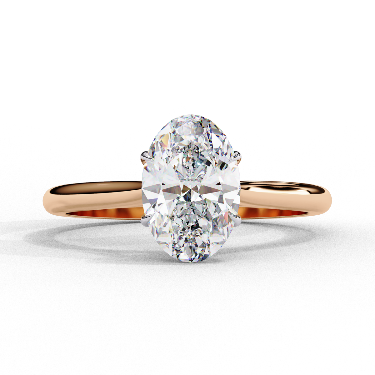 Reverra 14K Oval Solitaire Diamond Engagement Ring, CTTW-1.2