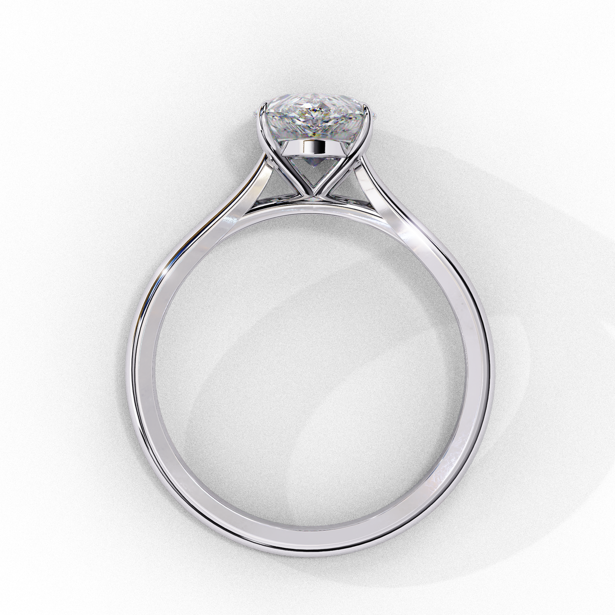 Reverra 14K Pear Solitaire Diamond Engagement Ring, CTTW-0.89