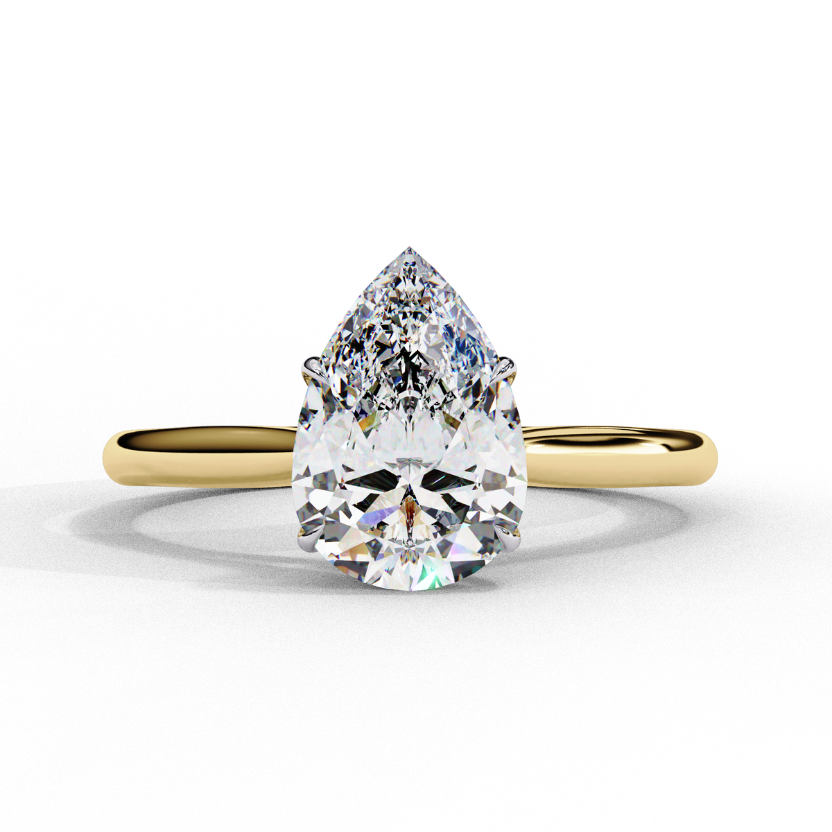 Reverra 14K Pear Solitaire Diamond Engagement Ring, CTTW-0.89
