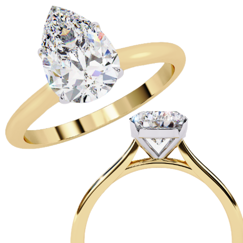 Reverra 14K Pear Solitaire Diamond Engagement Ring, CTTW-0.89