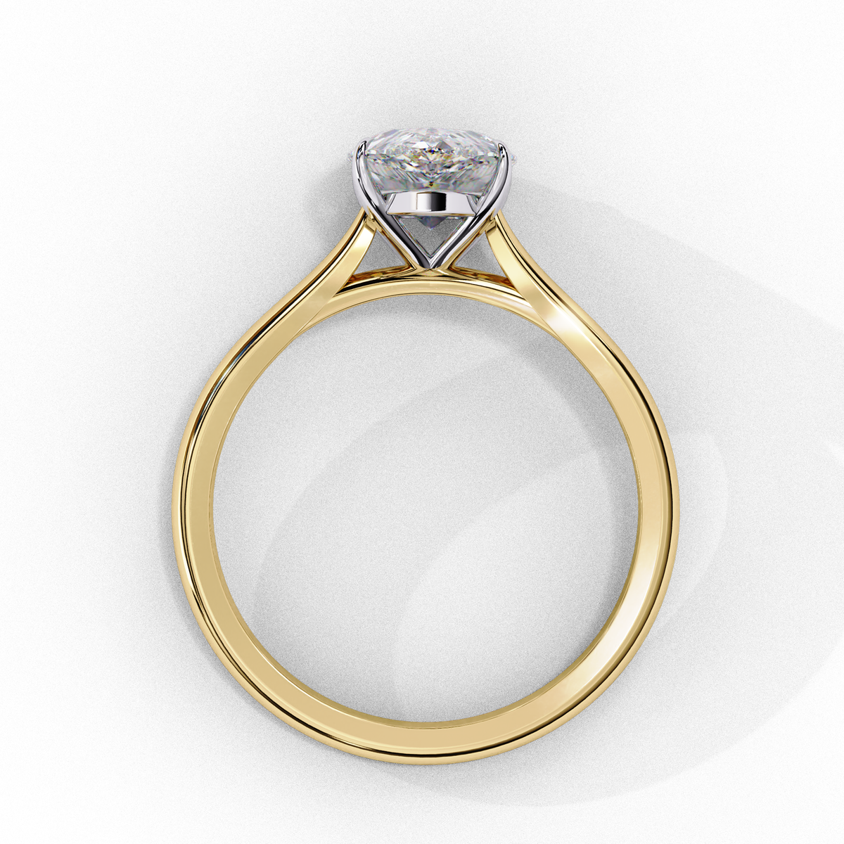 Reverra 14K Pear Solitaire Diamond Engagement Ring, CTTW-0.89