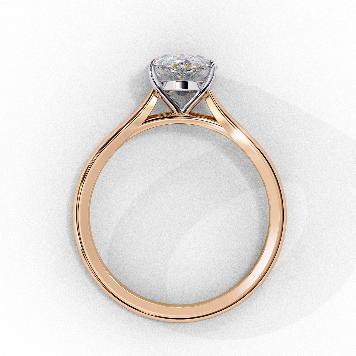 Reverra 14K Pear Solitaire Diamond Engagement Ring, CTTW-0.89
