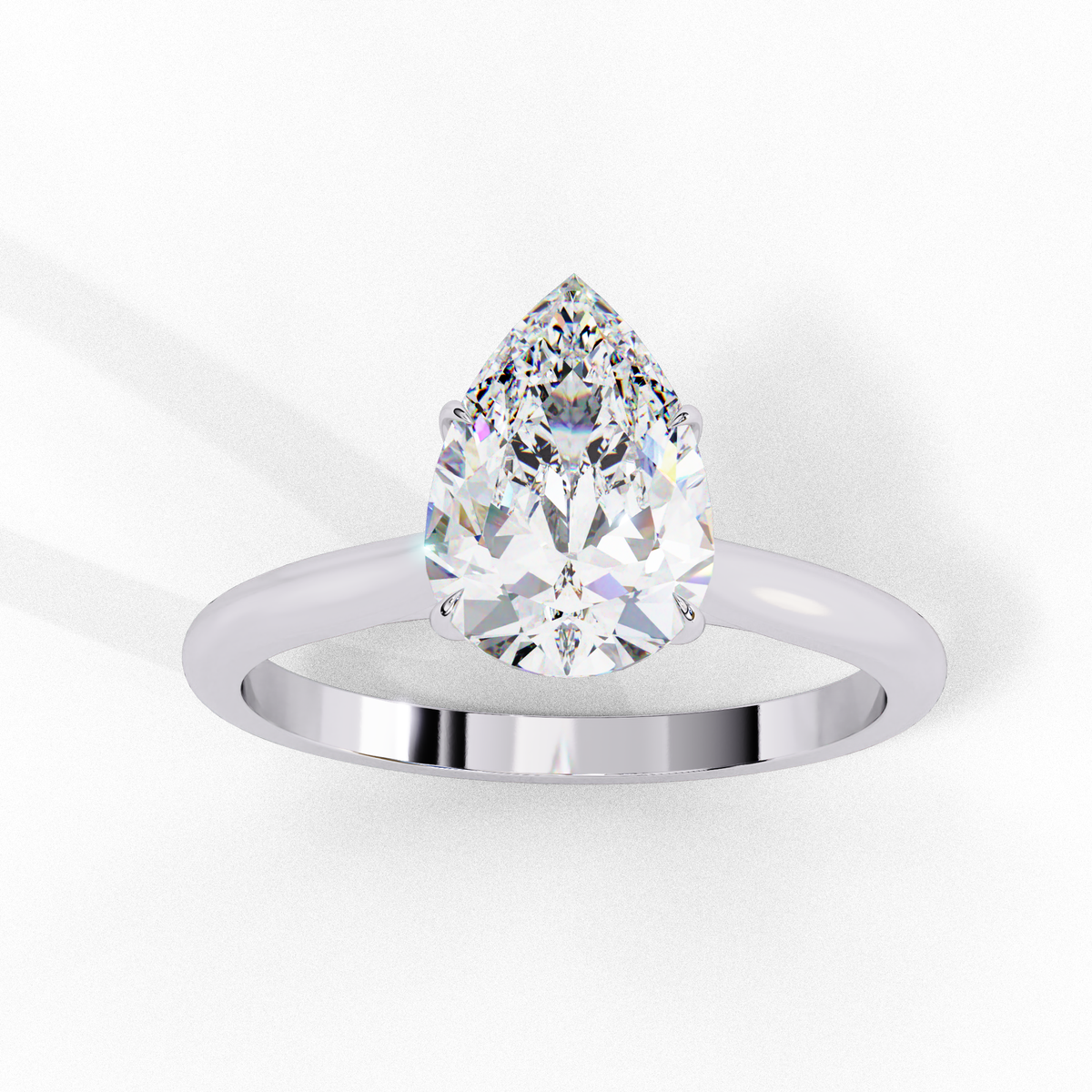 Reverra 14K Pear Solitaire Diamond Engagement Ring, CTTW-0.89
