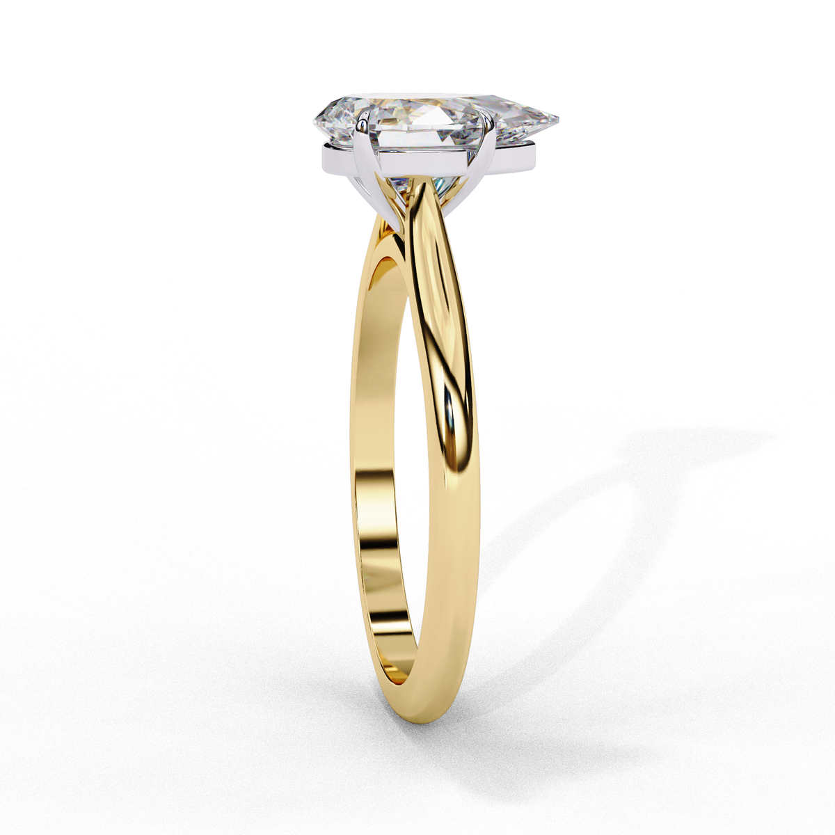 Reverra 14K Pear Solitaire Diamond Engagement Ring, CTTW-0.89