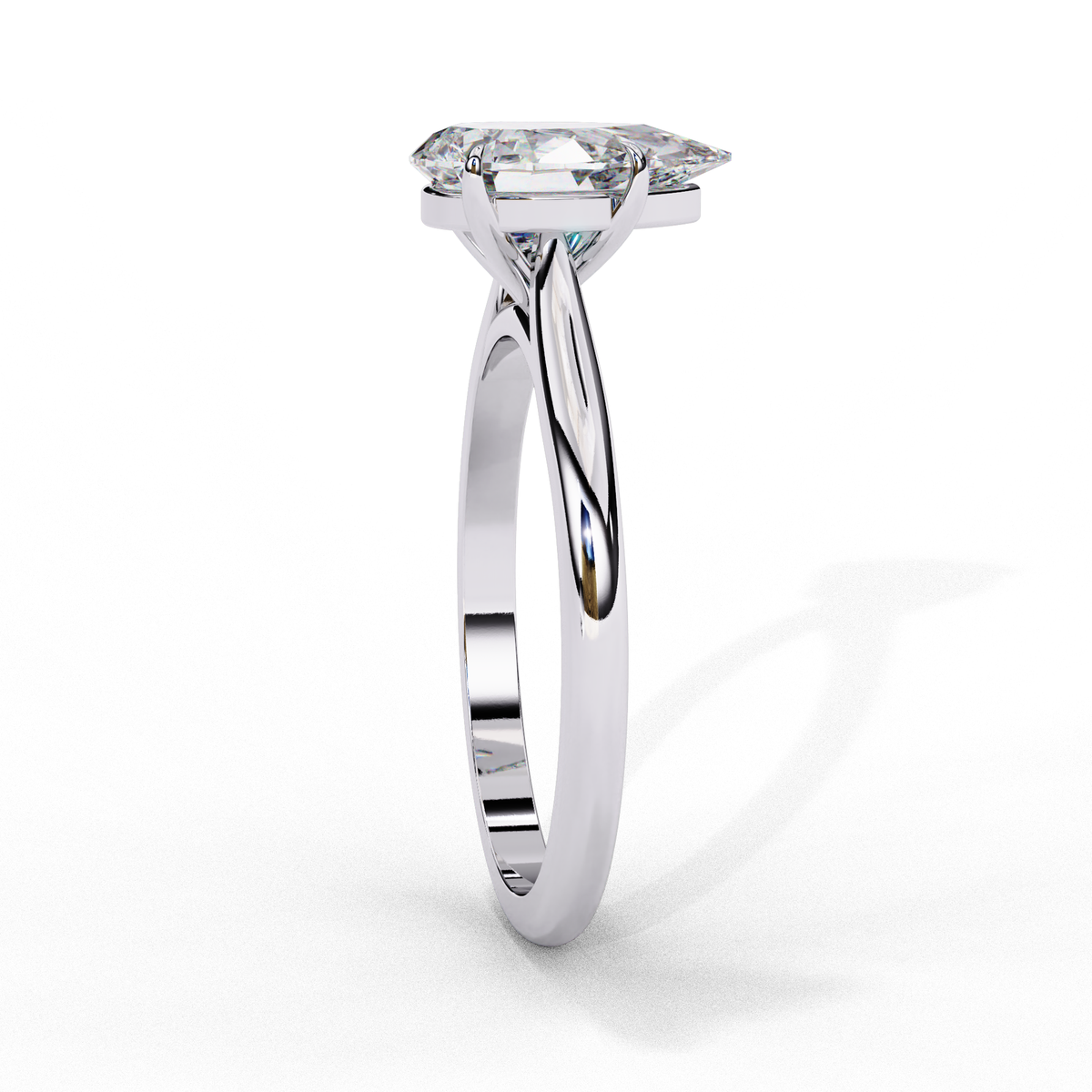 Reverra 14K Pear Solitaire Diamond Engagement Ring, CTTW-0.89