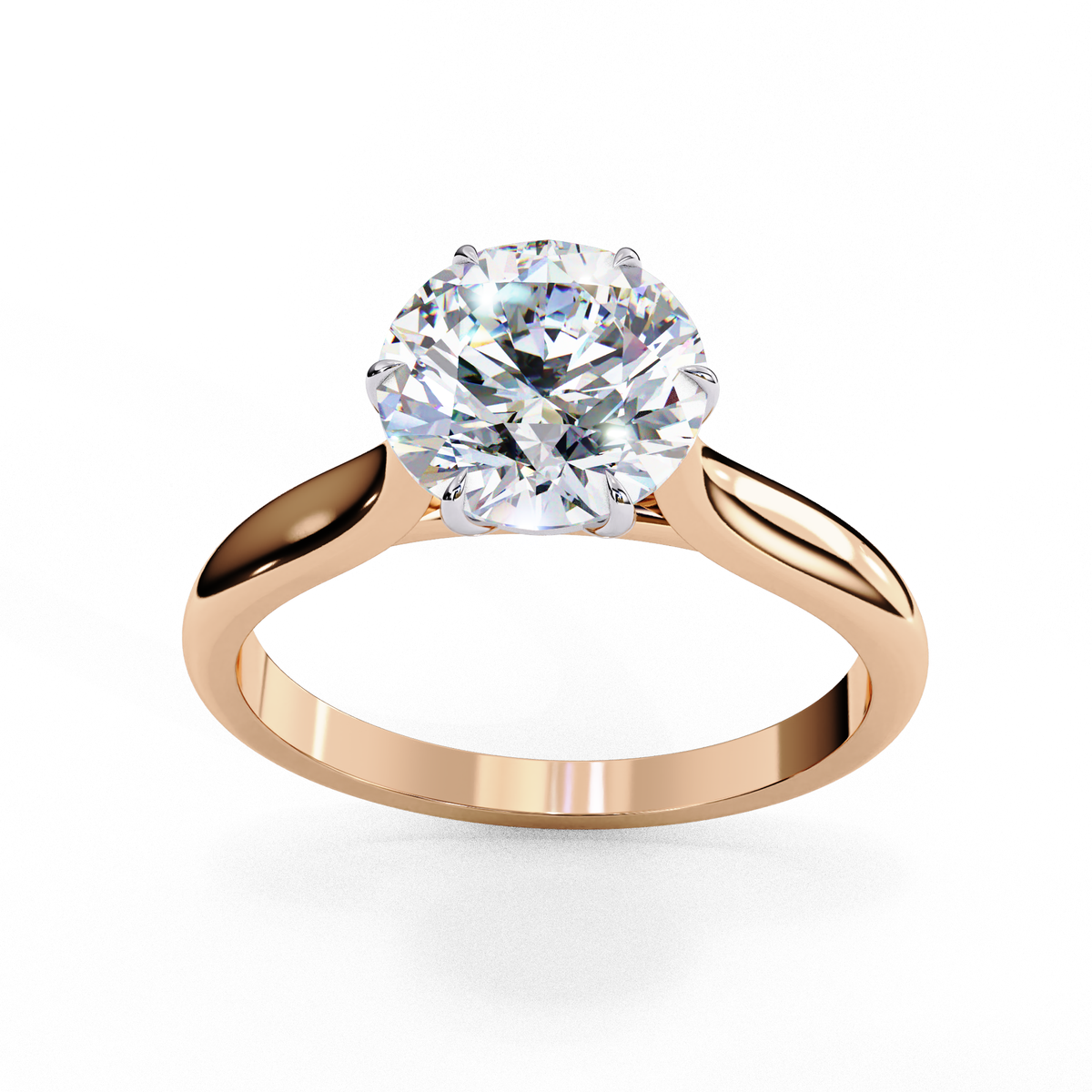Reverra 14K Gold Round Lab Grown Diamond Classic Solitaire Engagement Ring for Women, CTTW-1.92