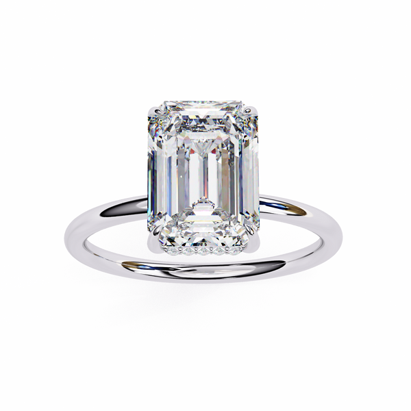 Reverra 14K Gold Radiant & Round Lab-Grown Daimond Hidden Halo Engagement Ring for Women, CTTW-2.62