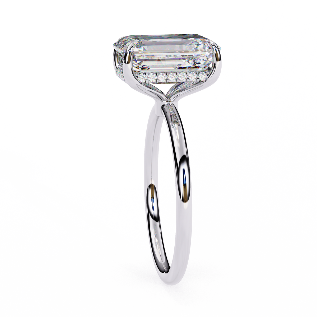 Reverra 14K Emerald Hidden Halo Engagement Ring, CTTW-2.62