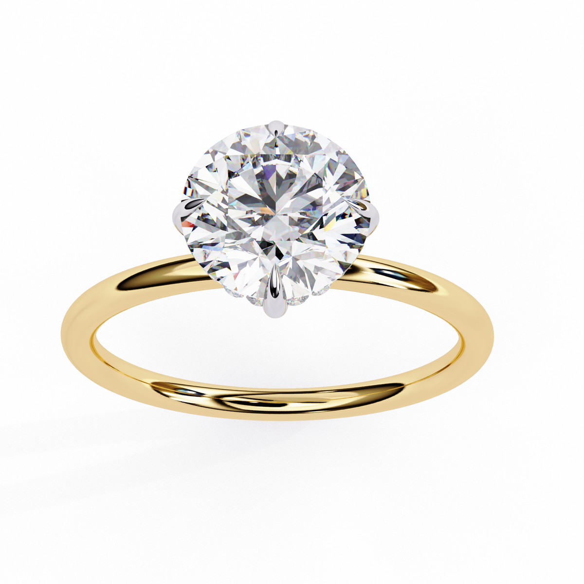 Reverra 14K Round Solitaire Engagement Ring, CTTW-1.92