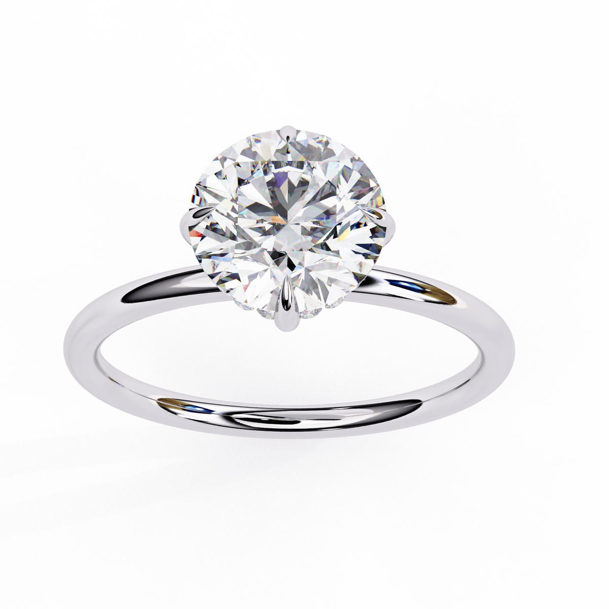 Reverra 14K Round Solitaire Engagement Ring, CTTW-1.92