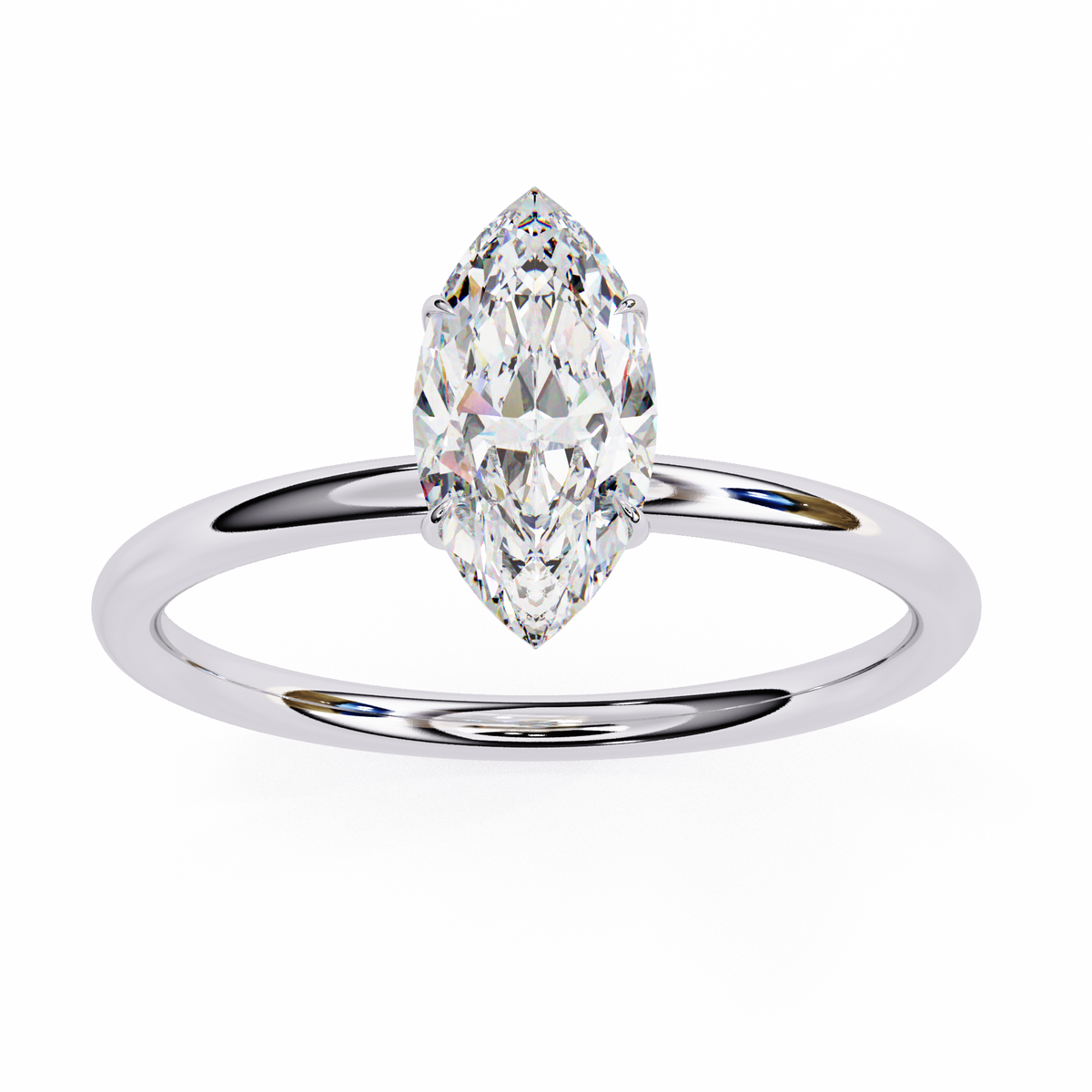 Reverra 14K Marquise Diamond Solitaire Engagement Ring, CTTW-0.82