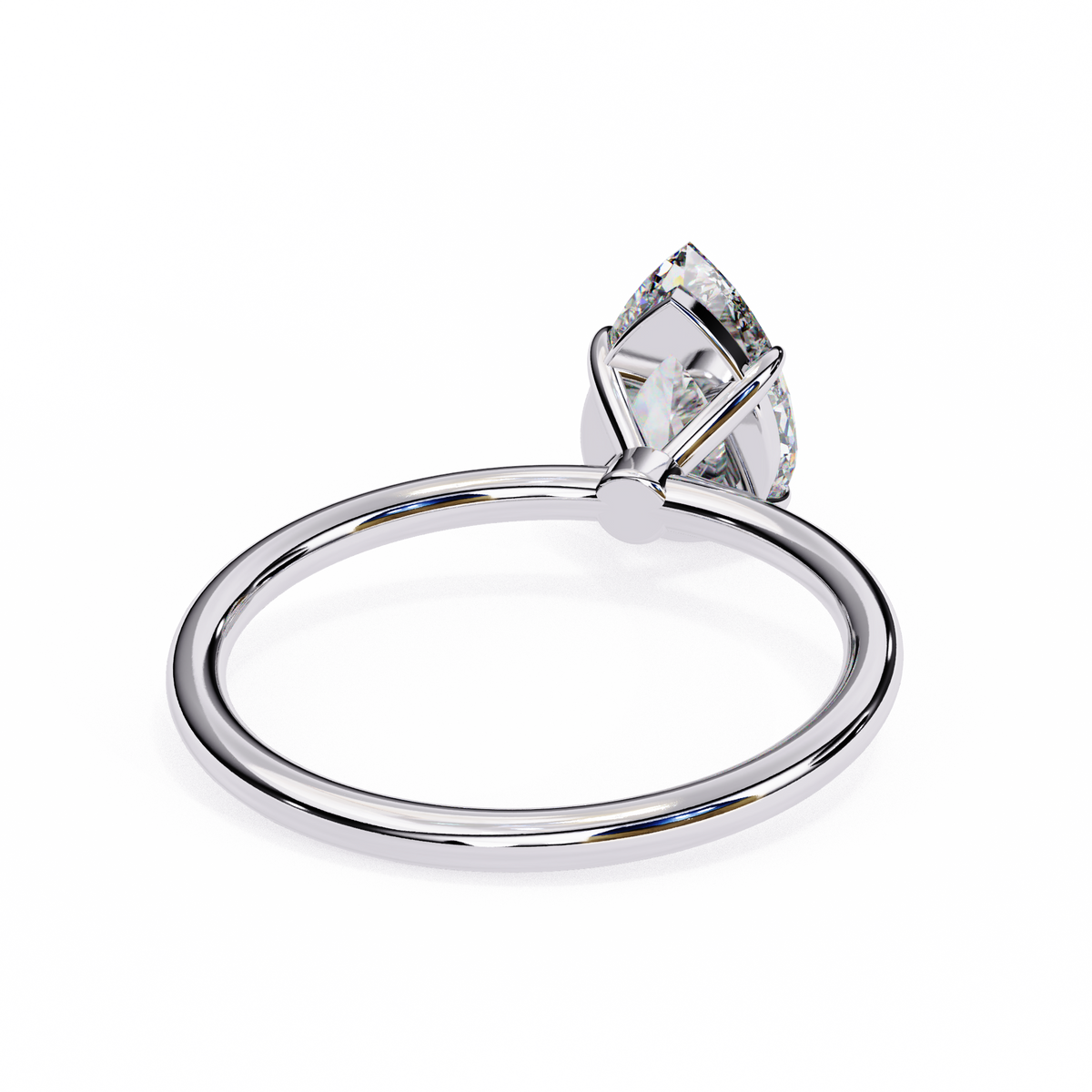 Reverra 14K Pear Diamond Solitaire Engagement Ring, CTTW-0.89