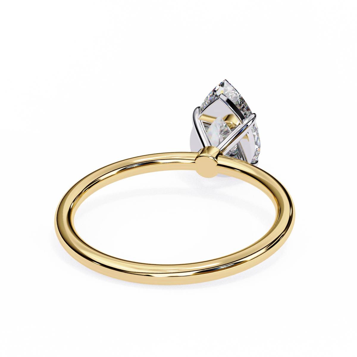 Reverra 14K Pear Diamond Solitaire Engagement Ring, CTTW-0.89