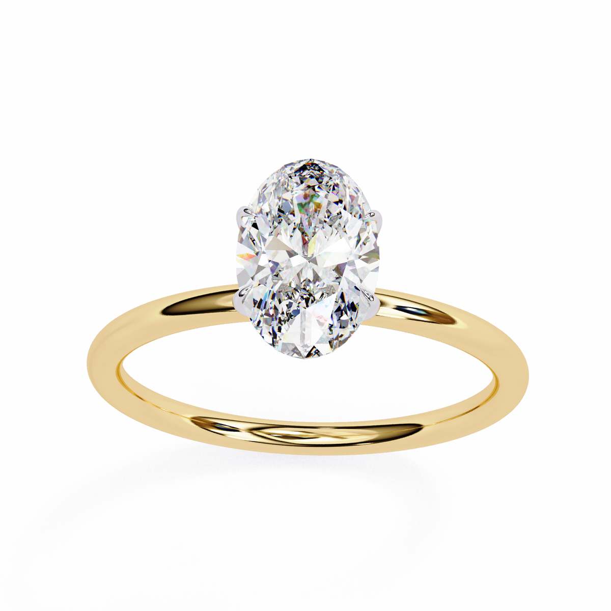 Reverra 14K Oval Diamond Solitaire Engagement Ring, CTTW-1.2