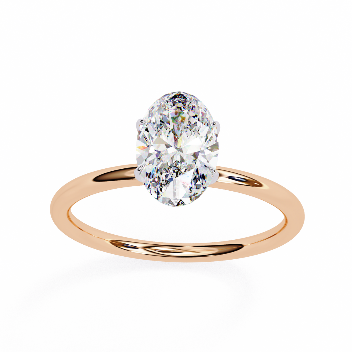 Reverra 14K Oval Diamond Solitaire Engagement Ring, CTTW-1.2